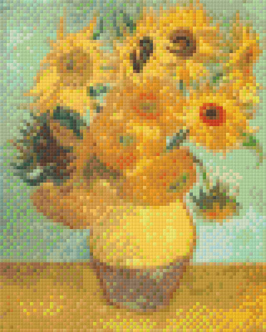 Sunflowers In Vase Four [4] Baseplate PixelHobby Mini-mosaic Art Kit